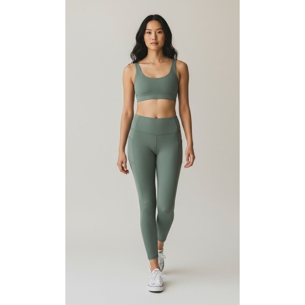 BLANQI NWT Olive Green Supportwear Hipster Leggings With Pockets Size Small